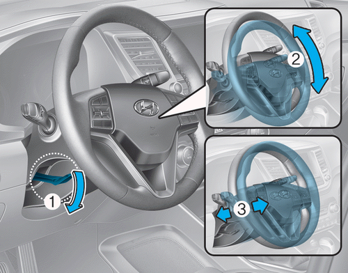 Hyundai Tucson Notice d'utilisation : Volant inclinable/télescopique (le  cas échéant) : Volant